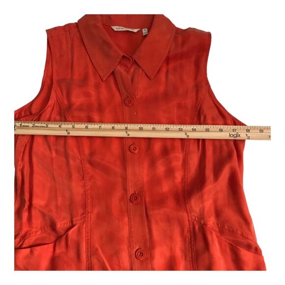 Soft Surroundings Dress Size M Coral Sleeveless Button Front Long Midi Collard - Picture 12 of 12